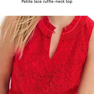 J Crew RED Lace Top